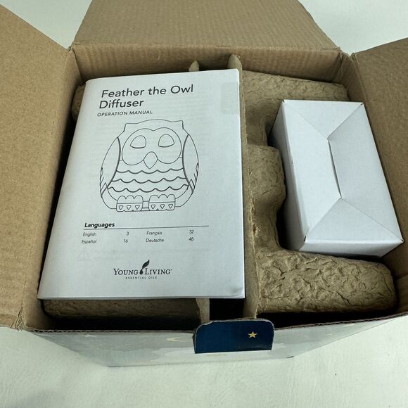 Young Living Essential Oils Kid Scents Feather The Owl Ultrasonic Diffuser New - Picture 6 of 7